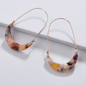 Multicolored Crescent Earrings